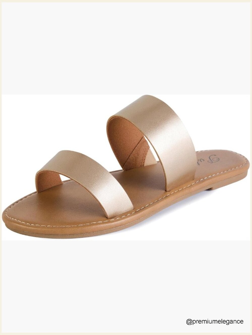 Women's Two Strap Slide Sandals Flat Summer Casual Slip On